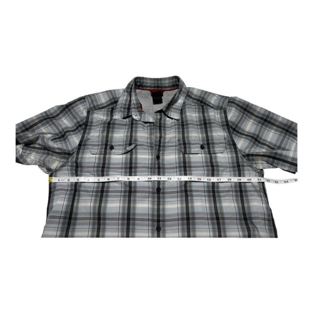 The North Face Button Front Plaid Shirt Gray/White Size Medium - Picture 5 of 7